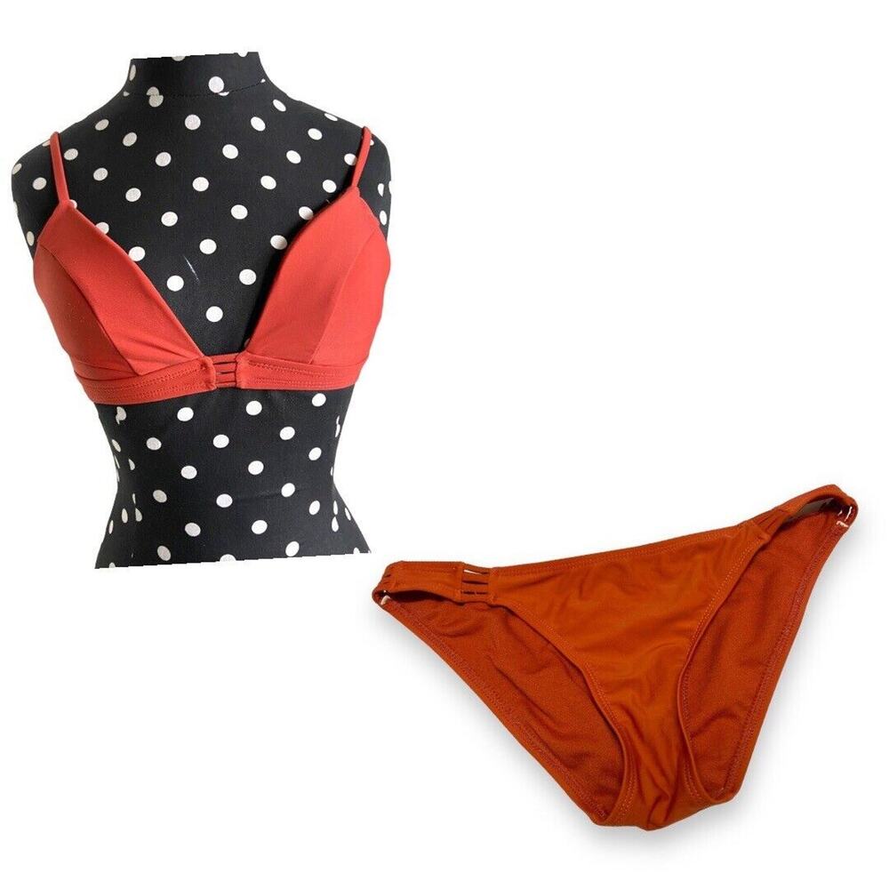 5/$65 No Boundaries Womens Bikini Set S 3 5 Rust String Swimsuit Bathing 2 Pc